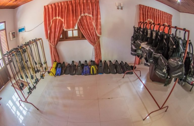 scuba diving equipment used by polhena diving center